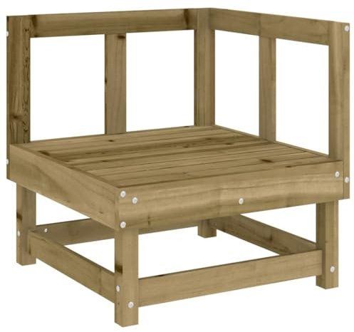 vidaXL Garten Ecksofa, Modular Gartenmöbel mit Holzgestell, Sofa Lounge Sessel für Garten Terrasse Balkon, Gartensofa Gartensessel, Imprägniertes Kiefernholz