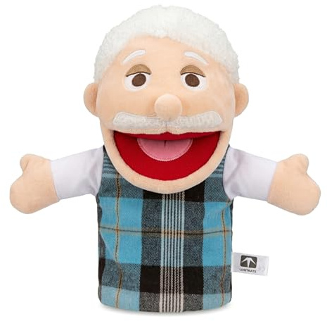LOMTRATS Familie Handpuppen für Kinder, beinhaltet Opa, Oma, Papa, Mama, Tochter, Sohn mit beweglichen offenen Mund, perfekt für Storytelling, Unterricht, Vorschule, Geburtstagsgeschenke,1 Pcs