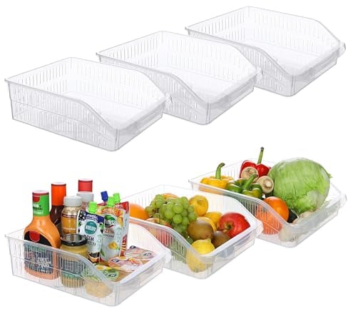 astor24 3er Set Hochwertiger Kühlschrank Küchen Organizer - Ordnungssystem, Kunststoff, Küche Aufbewahrung & Organisation, Schrank, Schublade, lebensmittelecht - BPA frei
