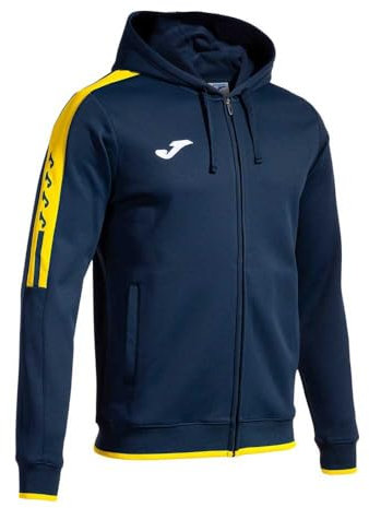 Joma Olimpiada Felpa con Cappuccio, Blu Marino, Giallo, L Uomo