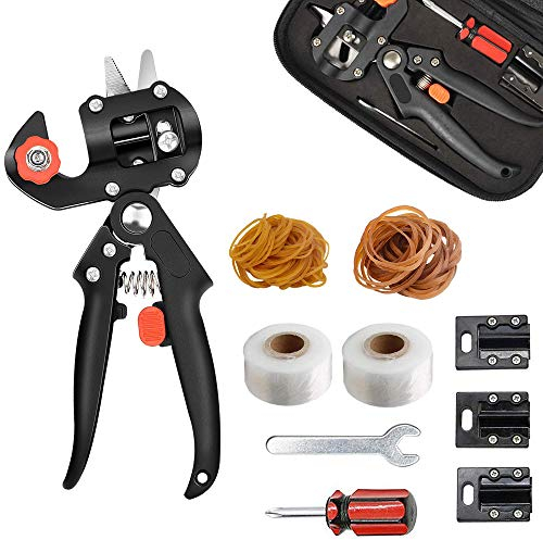 Pfropfwerkzeug-Set, professionelles Garten-Pfropfwerkzeug, Gartenschere, Schneidewerkzeug, mit Pfropfband-Gummibändern, perfekt zum Schneiden und Pfropfen von Obstbäumen