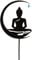 Gartenschild Gartenstecker Buddha schwarz aus Metall Höhe 98 cm Breite 24 cm