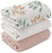 Soarwg Musselin Tuch für Neugeborene, 3 Stück Decke, Große 95 x 100cm Babydecke - Swaddle Decke Spucktücher, Wickeltuch Wesentliche Artikel für Babyparty Rosa