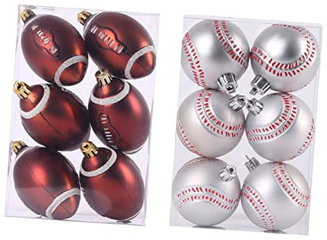 BUGUUYO 1 Satz 12St Sport-Weihnachtskugel-Anhänger Goldener weihnachtsschmuck Fußballdekorationen weihnachtsdeko Weihnachts Party Weihnachtskugeln als Ornamente Weihnachtskugel-Ornamente