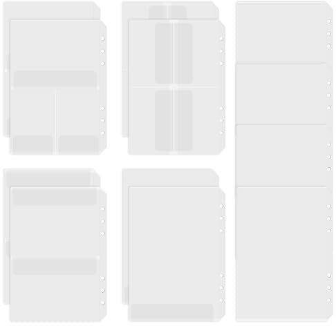 Yuanchu Sammelhüllen A5 Klarsichthüllen 6 Loch, 12st 5 Stile A5 Mappe Pvc Staubdicht Loseblatt Taschen Wasserdicht Budgetplaner Dokumente Geld Sparen Challenge Notizbücher Karten Aufbewahrungszubehör