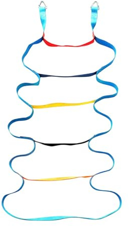 Treppe für Bäume - Kletterseilleiter, Edelstahlschnallen Strickleiter für Farbiges Gurtband | Stabile Seilleiter für Kinder, Kletterseil für b
