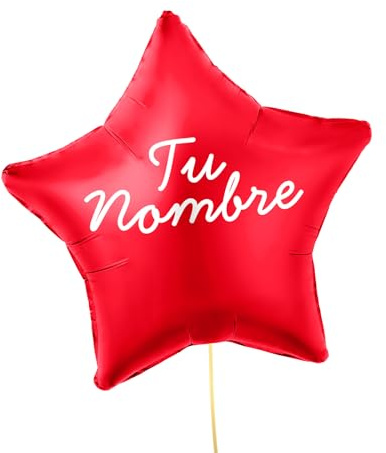 OH YEAH Personalisierbarer Stern, 48 cm, personalisierter Name, Helium, personalisierter Ballon, Folienballon, Stern-Metallic, personalisiertes Design, wählen Sie Ihren Namen (rot)
