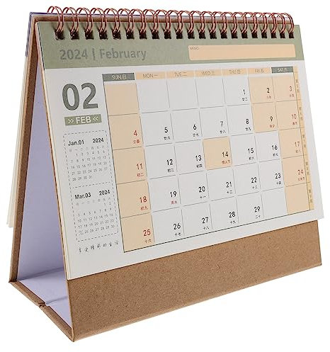 NUOBESTY 2024 Desk Calendar Standing Tree Design Perpetual Flip Calendar for Office