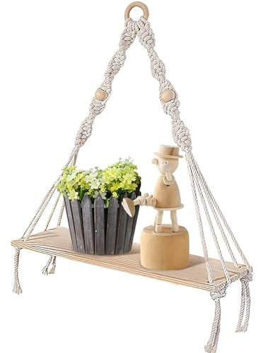 ERFGT Regal Wand Boho Deko, Rmakramee Regal Wand, Wandregal Boho Deko Style, Regalwand Boho,Makramee Boho Deko Wandregal, Sich Für Wohnzimmer, Schlafzimmer, Badezimmer, Balkone, Flur