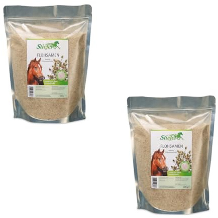 Stiefel Flohsamenschalen | Doppelpack | 2 × 1 kg | Einzelfuttermittel für Pferde | Indische Flohsamenschalen