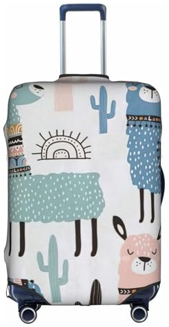 Cchgkpd Housse de bagage élastique lavable et personnalisée motif cactus tropical pour valises de 45,7 à 81,3 cm, blanc, S