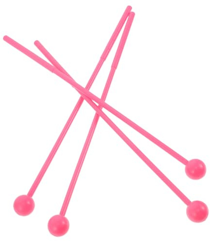 Glockenschlägel 2 Paar aus Kunststoff für Kinder Rosa | Orff Inspiriertes Design, Kompakt und Leicht Tragbar, für Drinnen und Eltern Kind Aktivitäten