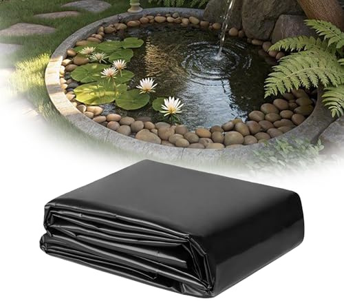 TIANTMIN Pond Liner Lámina 1200 x 2300 cm UV Estable HDPE Lona para Estanque Duradero Fcil de Cortar para Estanques, Pond Liner, Gardens Piscinas Membrana Reforzada Paisajismo, Negro