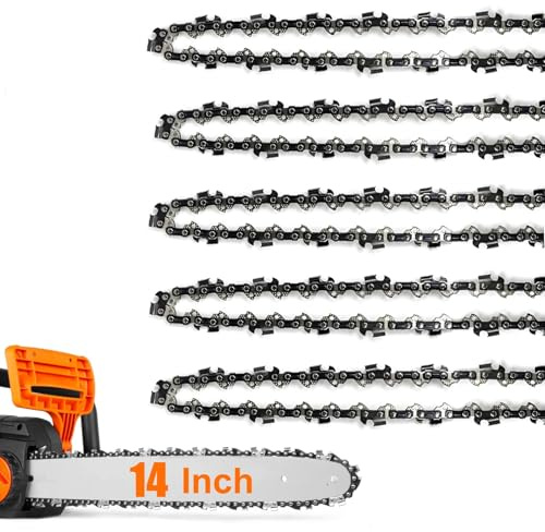 Lot de 5 Chaînes 10 (25cm), 3/8 LP, 1,3mm, 40 maillons - Faible rebond - Compatible Black & Decker, Bosch, Parkside