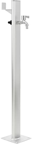 Kaloriko Colonne à Eau de Jardin en Aluminium 95 cm, Robinet en Laiton chromé, Support pour Tuyau, raccord 1 2 avec Adaptateur Gardena, arrosage extérieur pour pelouse, Potager, Fleurs et Balcon
