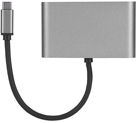 Yanmis Estación de Acoplamiento 4K con Concentrador VGA USB PD, Adaptador Multifunción Tipo C para Computadora Portátil, Extensión de Pantalla Múltiple MST de Aleación de Aluminio