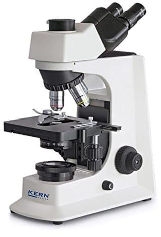 KERN Optics Hochleistungs-Verbundmikroskop, Trinokular Tubus, Plan, Weiß/Schwarz, 4x/10x/40x/100x Objektiv, 3 W LED, Durchgestrah