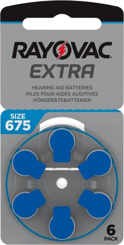 Rayovac Hörgeräte-Batterien 675 Extra Advanced 1,45V 640 mAh, 6er-Pack