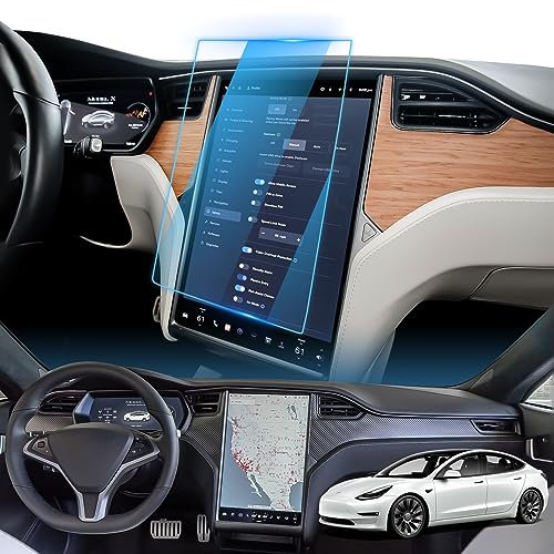 LFOTPP For Model X Screen Protector for 2016-2020 Tesla Model X / 2013-2020 Model S 17-Inch Tempered Glass 9H Hardness Car Infotainment Display Center Touchscreen HD Clear Anti-Glare