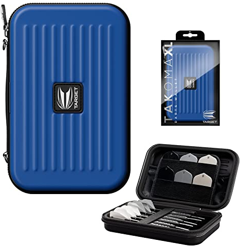 TARGET Darts Takoma XL Darts Wallet, Blue - Darts Case Holds 6 Darts, Protective EVA Dart Holder with Double Zip Lock Inner Pouches - Professional Darts Accessories