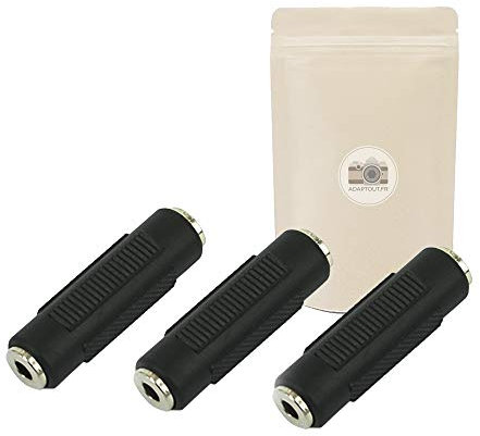 Adaptout X3 Coupleur Prise Mini Jack 3.5mm Femelle - Femelle Stereo Adaptateur Minijack Connecteur rallonge Cable Marque FRANÇAISE