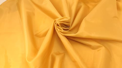 Stoff-Kollektion - Futterstoff Taffeta Meterware aus Polyester - Leicht glänzender Taft Innenfutterstoff, doppelseitig & 150cm breit – Ideal zum Nähen, für Bekleidung, als Dekostoff etc. - Gold