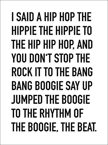Close Up I Said a Hip Hop Lyrics The Sugarhill Gang - Kunstdruck/Mini-Poster - Premium Qualität 250 gr./m², matt - Hochformat 40 x 30 cm + Original tesa Powerstrips® (1 Pack/20 STK.)