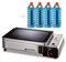 Barbecue a gas portatile 2.8 KW con piastra antiaderente + 4 cartucce gas da campeggio