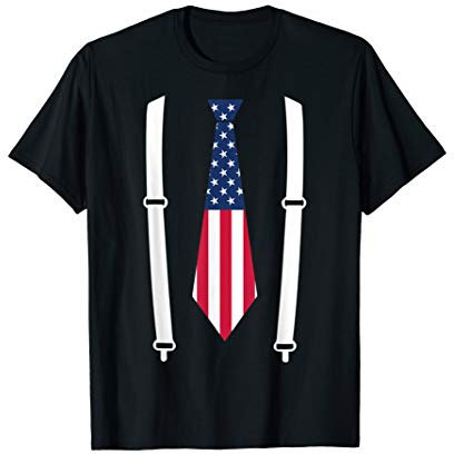Kummerbund Hosenträger USA Flagge Smoking Kostüm T-Shirt