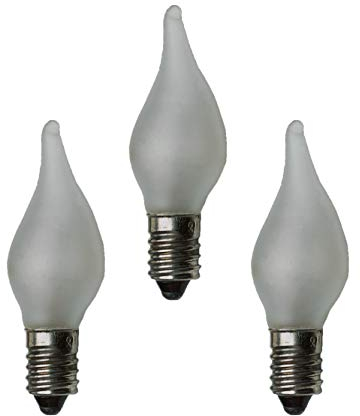 hellum Ersatz-Kerzen für Schwibbogen, 3 Stück 23V 3W Riffelkerze für Weihnachtsbaum Kerzen Lichterketten innen mit 10 Brennstellen, Birnen für Lichterbogen E10/ 23V/ 3W/ 22 Lumen 922530