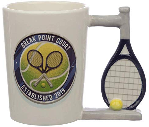 Puckator Tennis Ceramic Shaped Handle Tea Coffee Mug - Funny Home Accessories - Cute Gifts for Girlfriend - Large Mugs for Men Women Hot Drinks - Cute Cups Presents - Secret Santa Gift - Cup Set