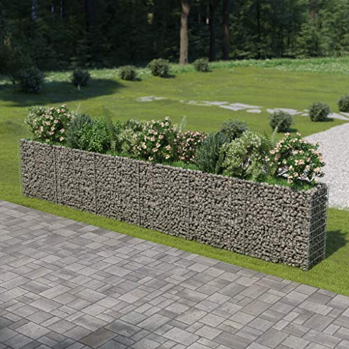 SKM Blumentopf Gabionen-Hochbeet Verzinkter Stahl 540×50×100 cm