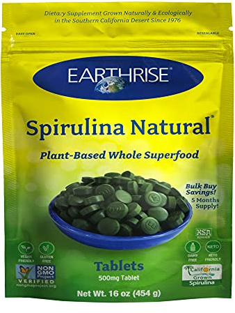 Earthrise Superfood California Spirulina 500mg Tablets, 1 LB