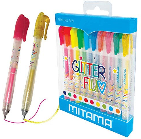 Mitama Gelschreiber Gelstifte Set 10 Stück für Kinder Schüler, Glitter-Farben