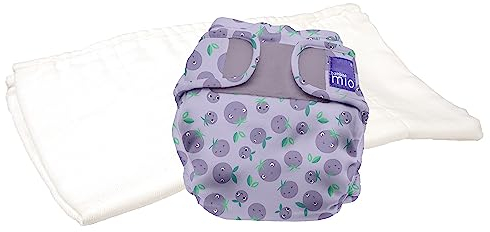 Bambino Mio, Mioduo All-in-Two Stoffwindel, bio chemikalienfreie Windel, Heitere Heidelbeere, Size 1 (<9Kgs)