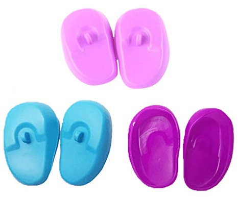 Lot de 3 paires de 6 cache-oreilles réutilisables en silicone pour coiffure, coloration, protection auditive étanche pour salon, maison, douche, bain (couleur aléatoire)