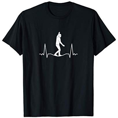 Slackline Herzschlag Sport Drahtseil Geschenkidee Sie Ihn T-Shirt
