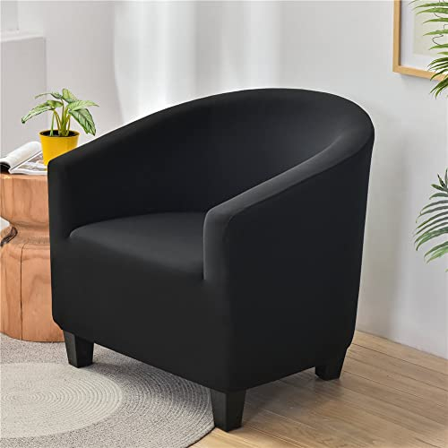 FANSU Housse de Fauteuil Cabriolet Chesterfield Extensible, Élégant Mode Couleur Unie Couverture de Fauteuil Antidérapant, Tub Chair Housse de Canapé sans Housse de Coussin (Noir)