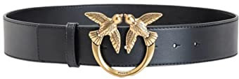 Pinko Love Berry Simply H4 Belt Vite Cintura, Z99Q_Nero-Antique Gold, XS Donna