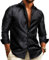 Barry.Wang Men Dress Shirt Silk Luxury Paisley Floral Long Sleeve Big and Tall Wedding Party Casual Business Formal Shirts Black S-3XL