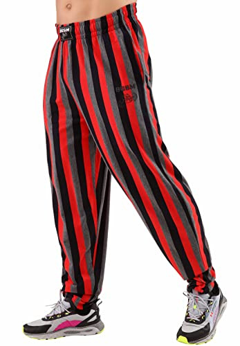 BIG SAM SPORTSWEAR COMPANY herr säckig sweatpants med fickor, gammaldags lös passform gym byxor