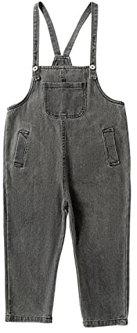 BLOMDES Girls Denim Jumpsuit Dungaree Girls Denim Overall Cropped Pants for 3-12 Years