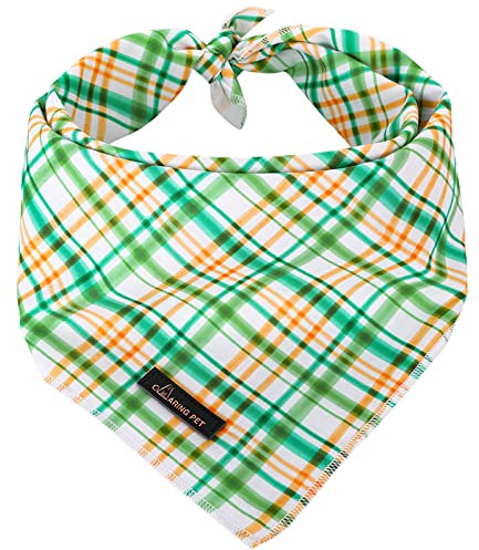 ARING PET Hund Bandana, Baumwolle grünes Plaid Hund Bandanas bequem Hunde Dreieck Lätzchen Halstuch für Kleine und Große Hunde und Katzen