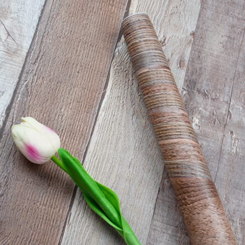 Ohmywor Selbstklebende Braune Holztapete Vintage-Stil Tapete Realistische Wasserfeste Verdickte Kontaktpapier für Zimmer Küchen Hintergrund Schrank Tisch 45cm X 600cm