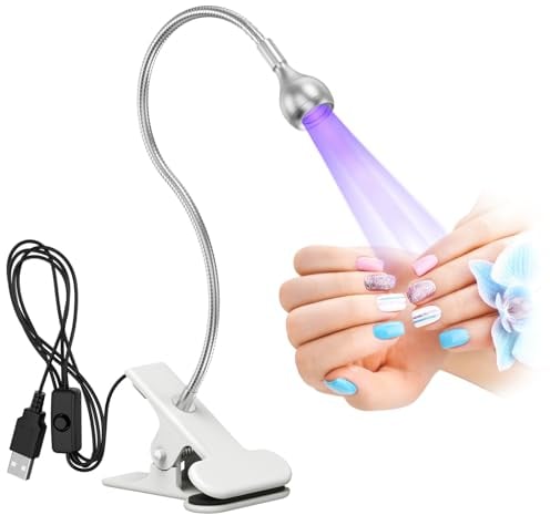 Lampe à Pince, Lampe Led Ongle, Lampe UV Sèche Ongles, USB 3W LED Ultraviolette Lumière Violette Lampe à Pince à Col Cygne Flexible à 360°,pour Réparation de Téléphone Portable et Carte Circuit