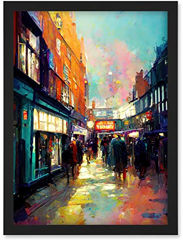 Doppelganger33 LTD Carnaby Street London Bright Acrylic Painting Artwork Framed Wall Art Print A4