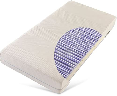 Mountbeaver Gel-Kaltschaummatratze Milton 80x200 cm mittel, 18 cm hoch, RG40/RG37, 7-Zonen, mit 3,5 cm Gelschaumauflage und speziellen Einschnitten im Schulter- und Beckenbereich