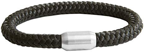 Paracord Armband | Magnetverschluss | geflochten aus Seemannsgarn | Segeltau | Maritim & Wasserfest | 8 mm Ø | Handgemacht | Damen und Herren | (Schwarz, 24.00)