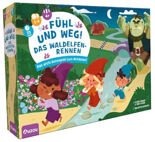 Huch!, Fühl und Weg! Das Waldelfenrennen, Spannendes Elfen-Spiel, Suchspiel für Kinder, Kinderspiele ab 4, Interaktives Tastspiel, Für 1-4 Spieler ab 4 Jahren