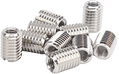 10 inserti filettati M6 X 1 filettatura interna e M10 X 1,5 14 mm filettatura esterna in acciaio inox dado di riparazione filettato, kit di conversione per utensili di riparazione